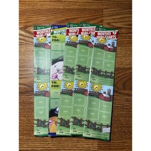 Monthly Mini Sticker Charts Lot Of 5 Packs 36per Sticker Reward Chart VTG NOS